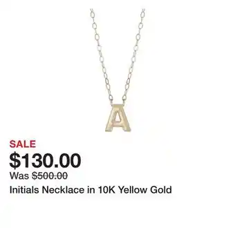 Belk Initials Necklace in 10K Yellow Gold offer