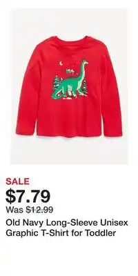 Old Navy Old Navy Long-Sleeve Unisex Graphic T-Shirt for Toddler offer