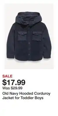 Old Navy Old Navy Hooded Corduroy Jacket for Toddler Boys offer