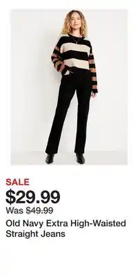 Old Navy Old Navy Extra High-Waisted Straight Jeans offer