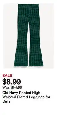 Old Navy Old Navy Printed High-Waisted Flared Leggings for Girls offer