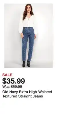 Old Navy Old Navy Extra High-Waisted Textured Straight Jeans offer