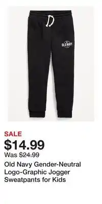 Old Navy Old Navy Gender-Neutral Logo-Graphic Jogger Sweatpants for Kids offer