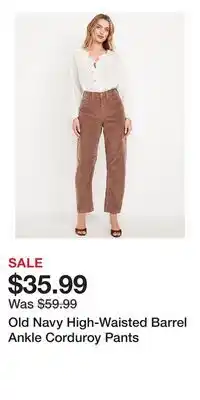 Old Navy Old Navy High-Waisted Barrel Ankle Corduroy Pants offer