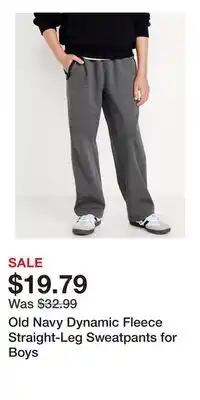 Old Navy Old Navy Dynamic Fleece Straight-Leg Sweatpants for Boys offer