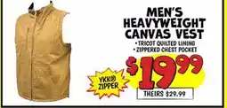 Ollie's MEN'S HEAVYWEIGHT CANVAS VEST offer