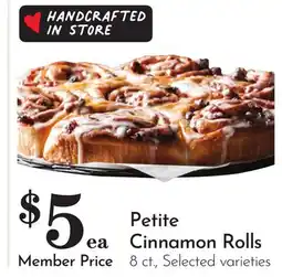 Pavilions Petite Cinnamon Rolls offer