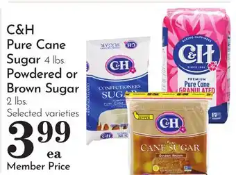 Pavilions C&H Pure Cane Sugar 4 lbs. Powdered or Brown Sugar 2 lbs offer