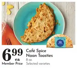 Pavilions Café Spice Naan Toasties offer