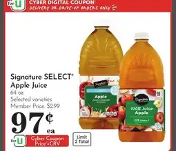 Pavilions Signature SELECT Apple Juice offer