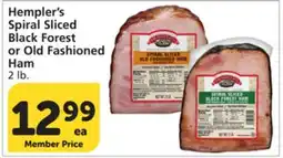 Vons Hempler's Spiral Sliced Black Forest or Old Fashioned Ham offer