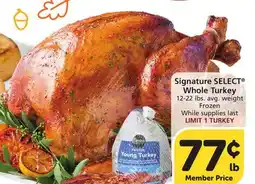 Vons Signature SELECT Whole Turkey offer