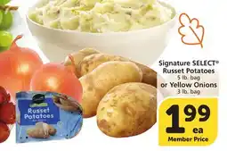 Vons Signature SELECT Russet Potatoes 5 lb. bag or Yellow Onions 3 lb. bag offer
