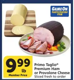 Vons Primo Taglio Premium Ham or Provolone Cheese offer