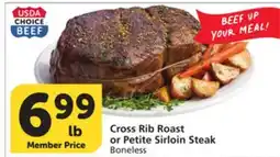 Vons Cross Rib Roast or Petite Sirloin Steak offer