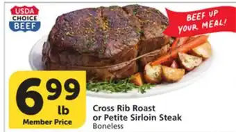 Vons Cross Rib Roast or Petite Sirloin Steak offer