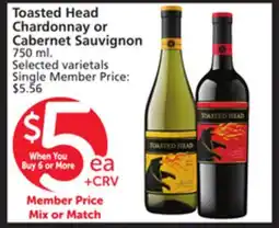 Vons Toasted Head Chardonnay or Cabernet Sauvignon offer