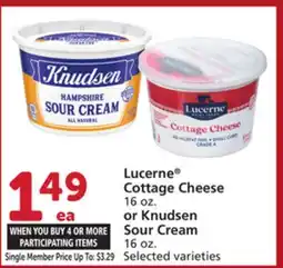 Vons Lucerne Cottage Cheese 16 oz. or Knudsen Sour Cream 16 oz offer