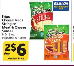 Vons Frigo CheeseHeads String or Meat & Cheese Snacks offer