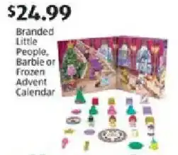 Aldi Branded Little People, Barbie or Frozen Advent Calendar offer
