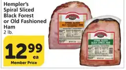 Albertsons Hempler's Spiral Sliced Black Forest or Old Fashioned Ham offer