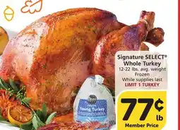 Albertsons Signature SELECT Whole Turkey offer