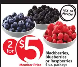 Albertsons Blackberries, Blueberries or Raspberries offer