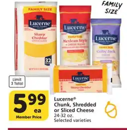 Albertsons Lucerne Chunk, Shredded or Sliced Cheese offer