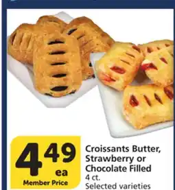 Albertsons Croissants Butter, Strawberry or Chocolate Filled offer