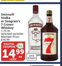 Albertsons Smirnoff Vodka or Seagram's 7 Crown Whiskey offer