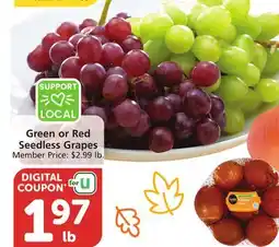Albertsons Green or Red Seedless Grapes offer