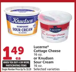 Albertsons Lucerne Cottage Cheese 16 oz. or Knudsen Sour Cream 16 oz offer