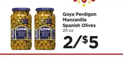 Food 4 Less Goya Perdigon Manzanilla Spanish Olives offer
