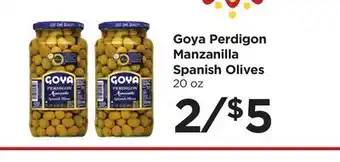 Food 4 Less Goya Perdigon Manzanilla Spanish Olives offer