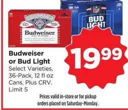 Food 4 Less Budweiser or Bud Light offer