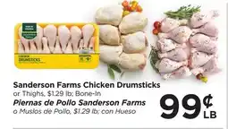 Food 4 Less Sanderson Farms Chicken Drumsticks or Thighs offer