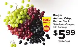 Ralphs Kroger Autumn Crisp, Red or Black Seedless Grapes offer