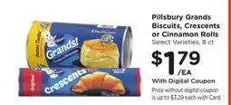 Ralphs Pillsbury Grands Biscuits, Crescents or Cinnamon Rolls offer