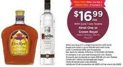 Ralphs Ketel One or Crown Royal offer