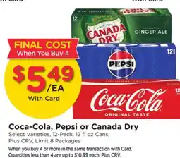 Ralphs Coca-Cola, Pepsi or Canada Dry offer
