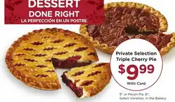Ralphs Private Selection Triple Cherry Pie offer