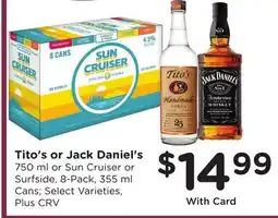Ralphs Tito's or Jack Daniel's offer
