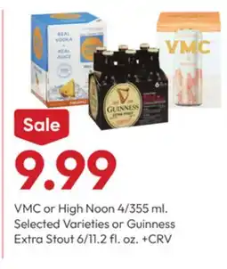Stater Bros VMC or High Noon 4/355 ml. Selected Varieties or Guinness Extra Stout 6/11.2 fl. oz offer