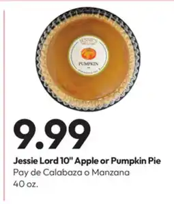 Stater Bros Jessie Lord 10 Apple or Pumpkin Pie offer