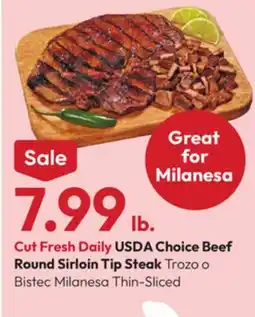 Stater Bros Cut Fresh Daily USDA Choice Beef Round Sirloin Tip Steak offer
