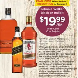Ralphs Johnnie Walker Black or Bulleit offer