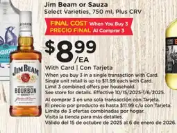 Ralphs Jim Beam or Sauza offer