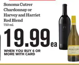 Mariano's Sonoma Cutrer Chardonnay or Harvey and Harriet Red Blend offer