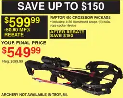 Dunham's Sports RAPTOR 410 CROSSBOW PACKAGE offer