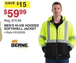 Dunham's Sports BERNE MEN'S HI-VIS HOODED SOFTSHELL JACKET offer